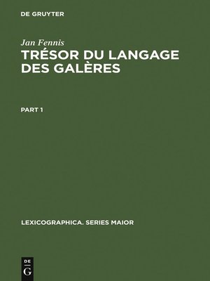 cover image of Trésor du langage des galères